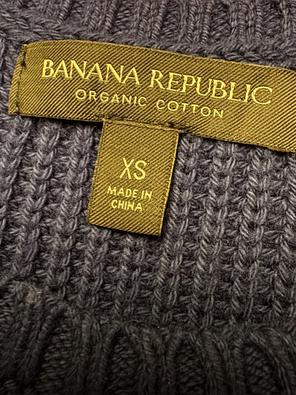 Banana Republic Navy Women’s 100% Organic Cotton Sweater Tank Top Knit Size XS
